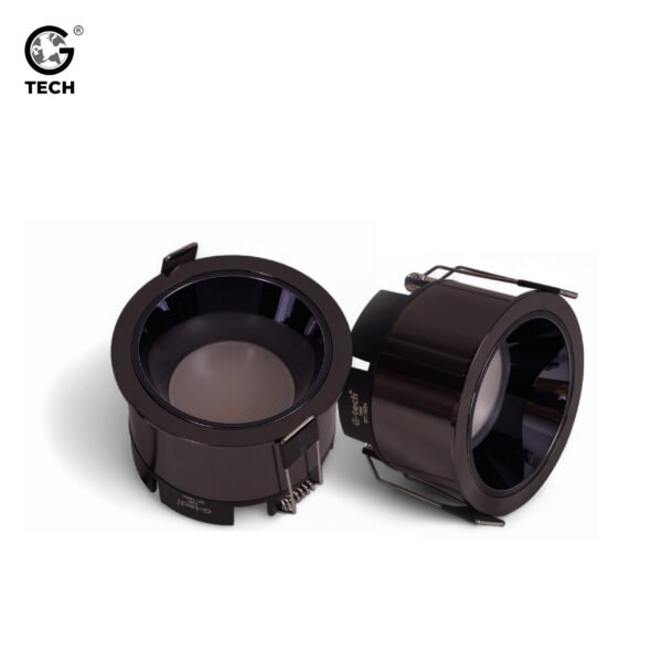 COB Gun Black Downlight | Premium Black Aluminum, Wide Beam