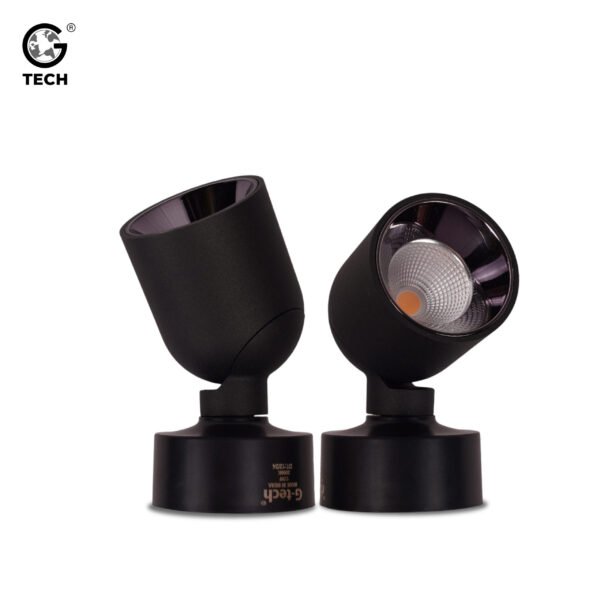 Surface Track Light Black | Modern Adjustable Spotlight, 12W