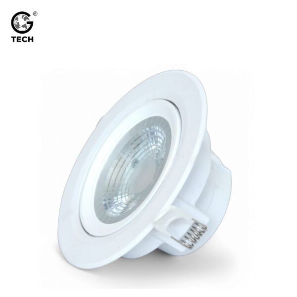 Tiltable COB Downlight | Adjustable Focus, Modern White